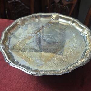 Modern Silver Plated Decorative Cake Serving Tray
